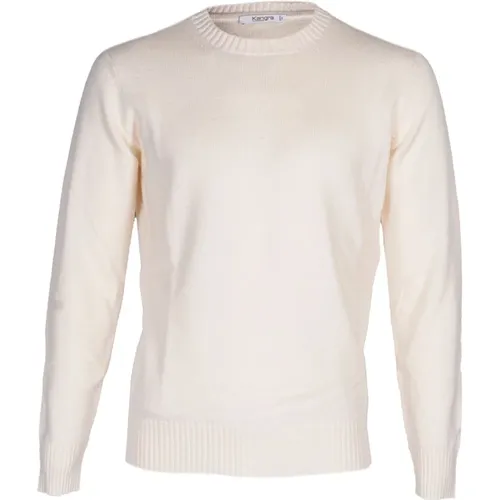 Cashmere and Wool Basic Crewneck Sweater , male, Sizes: S, M, L - Kangra - Modalova