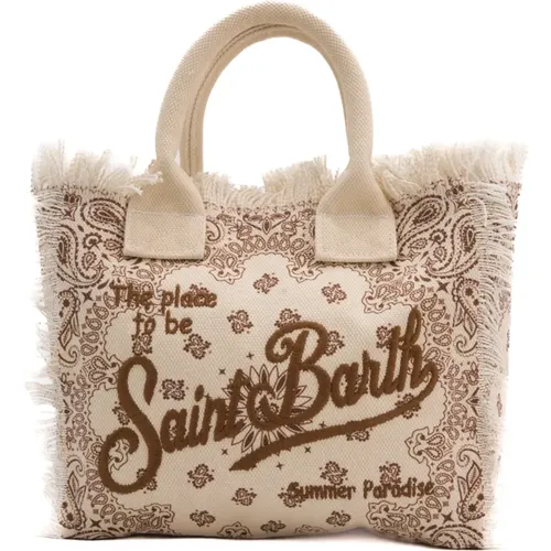 Cotton Shopping Bag with Fringes , female, Sizes: ONE SIZE - MC2 Saint Barth - Modalova