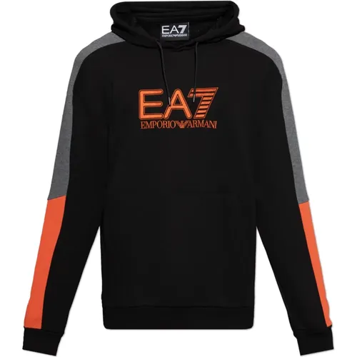 Sweatshirt mit gesticktem Logo , Herren, Größe: M - Emporio Armani EA7 - Modalova