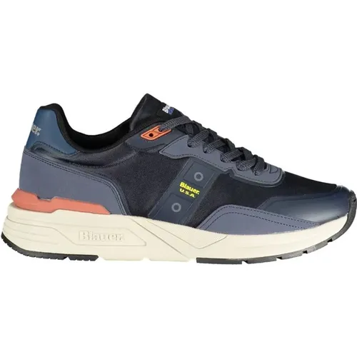 Polyester Sneaker , Herren, Größe: 43 EU - Blauer - Modalova