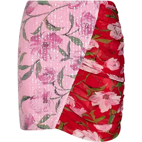 Floral Sequin Mini Skirt Multicolour , female, Sizes: XS, S, M - Rotate Birger Christensen - Modalova