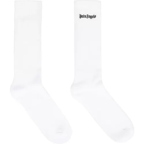 Logo Cotton Socks , male, Sizes: L/XL, S/M - Palm Angels - Modalova