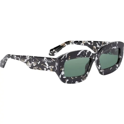 Charlotte Sunglasses Green Havana-Black Frame , unisex, Sizes: 54 MM - Off White - Modalova