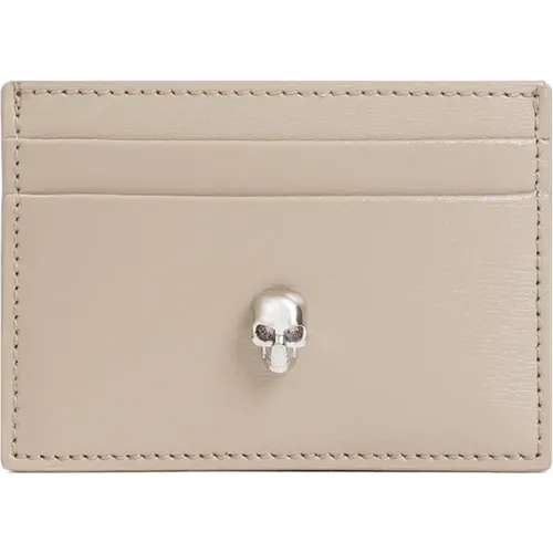 Neutral Leather Cardholder Wallet , female, Sizes: ONE SIZE - alexander mcqueen - Modalova