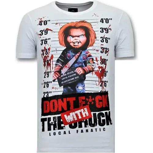 Men T-shirt print - Bloody Chucky Angry , male, Sizes: L, XL - Local Fanatic - Modalova