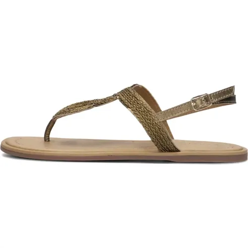 Khaki Geflochtene Sandalen , Damen, Größe: 37 EU - Inuovo - Modalova