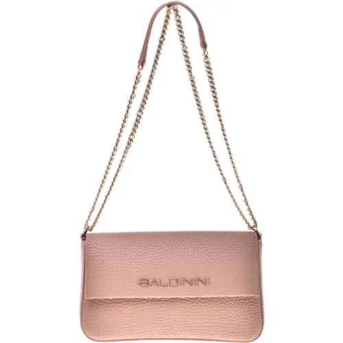 Shoulder bag in nude tumbled leather , female, Sizes: ONE SIZE - Baldinini - Modalova