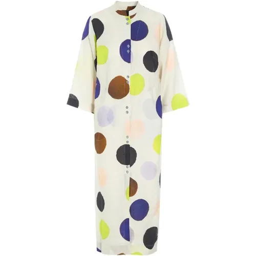 Brushstroke Blossom Dress with Buttons , female, Sizes: L - Bitte Kai Rand - Modalova