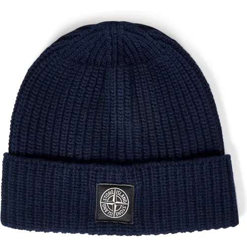 Ribbed Beanie Hat Aw24 , male, Sizes: ONE SIZE - Stone Island - Modalova