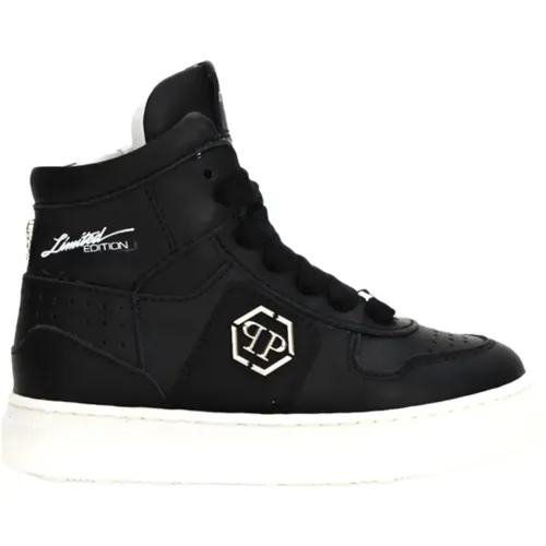 Schwarze Hi-Top Leder Limited Edition Schuhe - Philipp Plein - Modalova