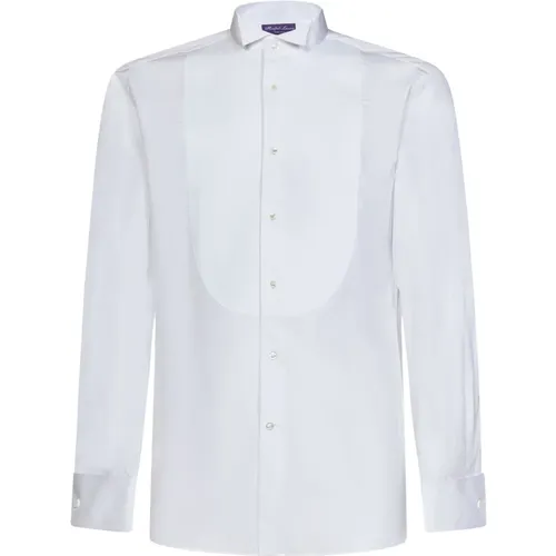 Weiße Baumwoll-Smokinghemd mit französischen Manschetten , Herren, Größe: 2XL - Ralph Lauren - Modalova