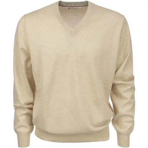 Cashmere V-Neck Sweater , male, Sizes: S - BRUNELLO CUCINELLI - Modalova