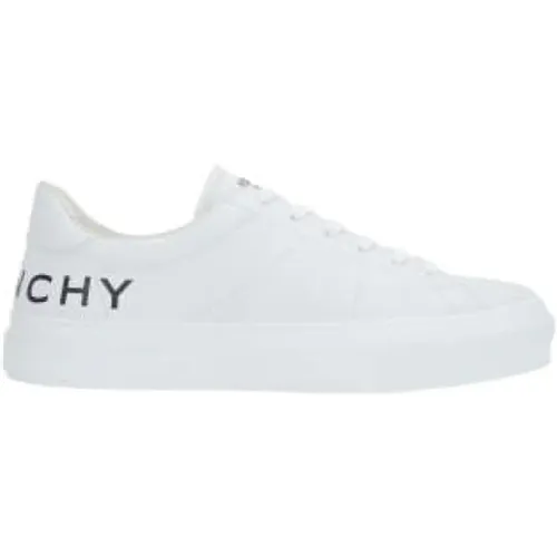 Leather Low-Top Sneakers with Logo Print , male, Sizes: 6 1/2 UK - Givenchy - Modalova
