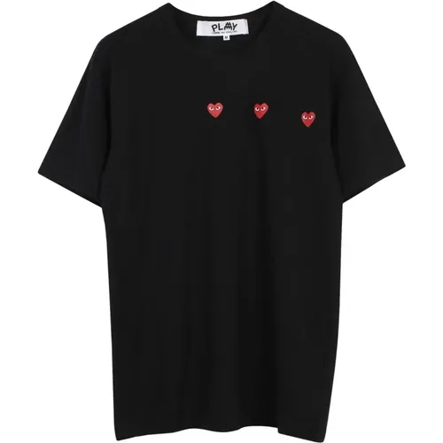 Heart-Print T-Shirt , male, Sizes: S, M, L - Comme des Garçons Play - Modalova