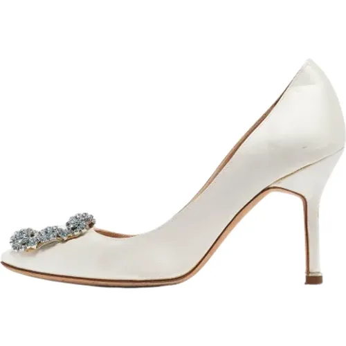 Pre-owned Satin heels , female, Sizes: 1 UK - Manolo Blahnik Pre-owned - Modalova