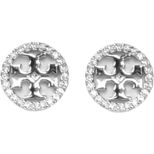 Crystal Logo Stud Earrings , female, Sizes: ONE SIZE - TORY BURCH - Modalova