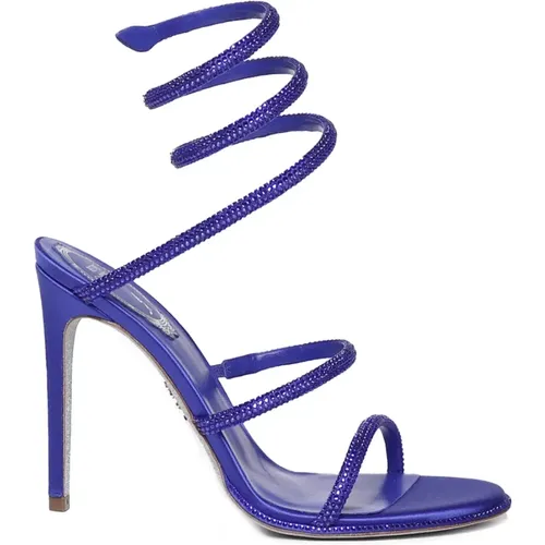 Cleo Crystal Spiral Sandals , female, Sizes: 4 1/2 UK, 4 UK - René Caovilla - Modalova