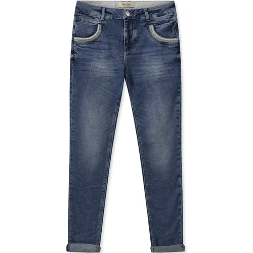 Classic Cropped Jeans with Stylish Details , female, Sizes: W27, W24, W26, W31, W30, W32, W29, W33, W28 - MOS MOSH - Modalova