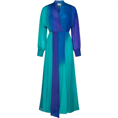 Seiden Ombre Farbblock Kleid , Damen, Größe: M - Forte Forte - Modalova