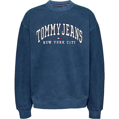 Oversized Rundhals Sweatshirt , Damen, Größe: M - Tommy Hilfiger - Modalova