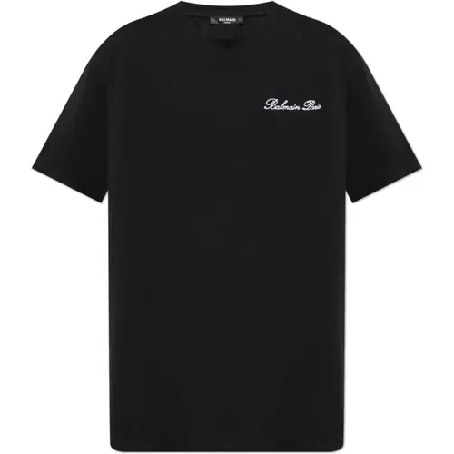 T-Shirt mit Logo , Herren, Größe: L - Balmain - Modalova