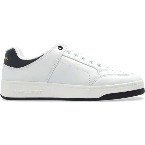 Weiße Sneakers mit Goldfarbener Signatur , Herren, Größe: 40 1/2 EU - Saint Laurent - Modalova