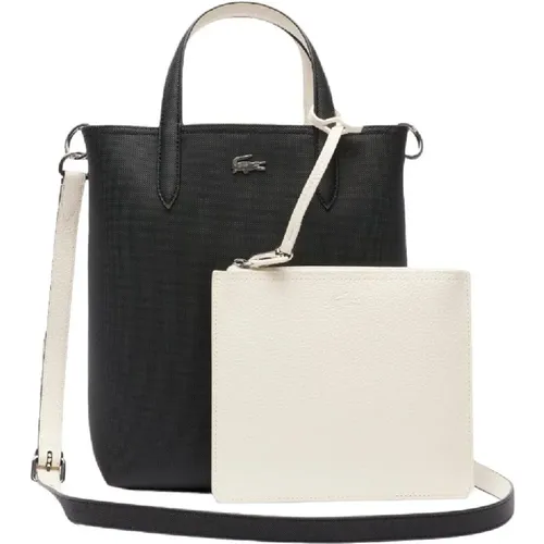 Reversible Tote Bag in Noir Farine , female, Sizes: ONE SIZE - Lacoste - Modalova