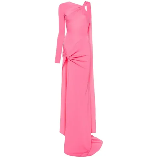 Asymmetric Long Sleeve Dress , female, Sizes: XS, 2XS - David Koma - Modalova