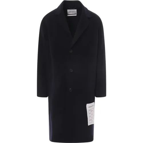 Wool and Cashmere Coat for Men , male, Sizes: L, XL, M - Amaránto - Modalova