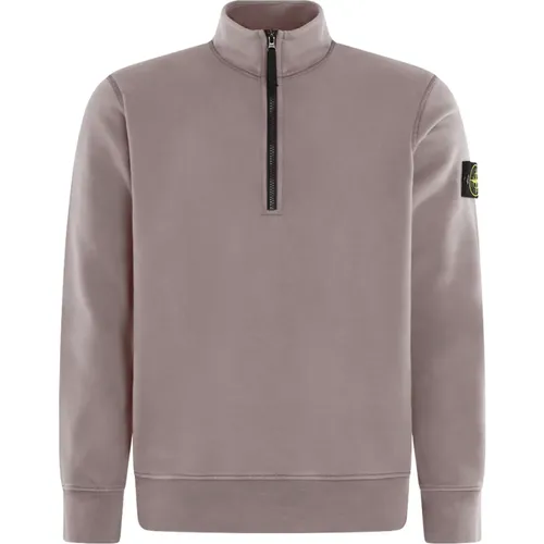 Men's Half Zip Sweater Grey , male, Sizes: M, XL, S, L, 2XL - Stone Island - Modalova