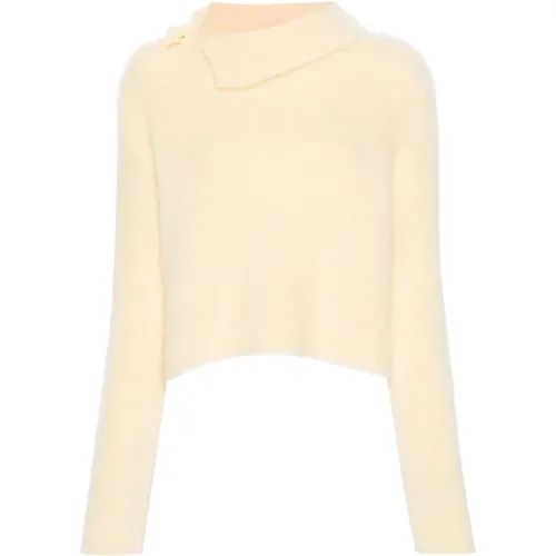 Gelber Pullover Mit Toggle-Verschluss Lange Ärmel , Damen, Größe: XS - Jacquemus - Modalova