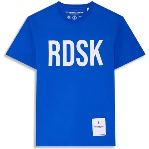 Bedrucktes Logo T-Shirt - Blau , Herren, Größe: L - Redskins - Modalova