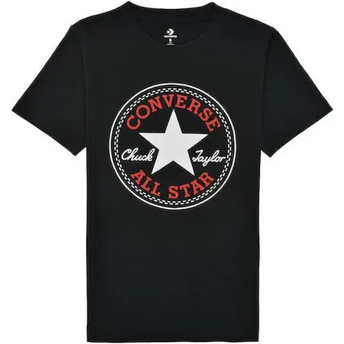 Logo Print T-shirt Schwarz , Herren, Größe: 128 CM - Converse - Modalova