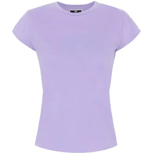 Besticktes Iris T-Shirt , Damen, Größe: M - Elisabetta Franchi - Modalova