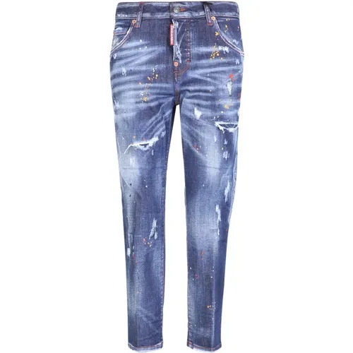 Distressed Cropped Jeans , female, Sizes: S - Dsquared2 - Modalova