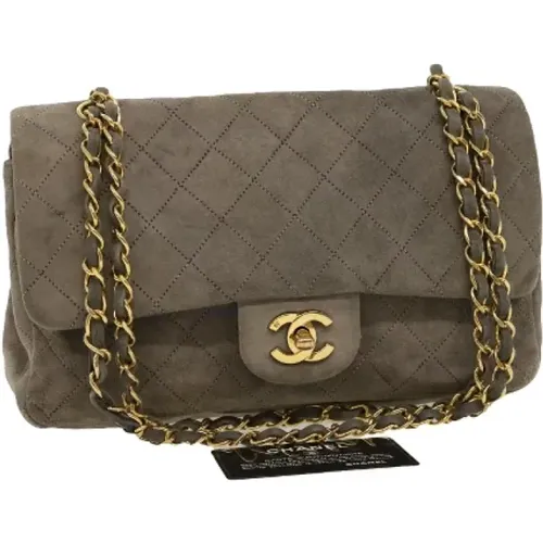 Pre-owned suede leather Chanel flap bag , female, Sizes: ONE SIZE - Chanel Vintage - Modalova