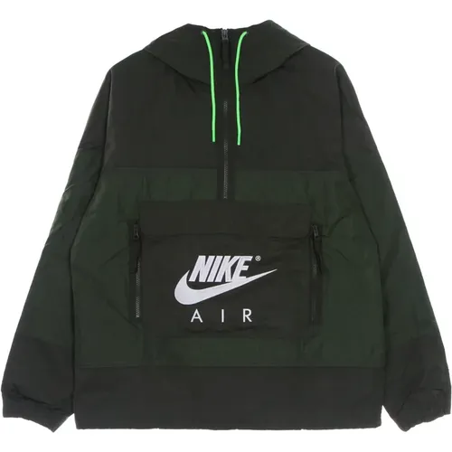 Anorak Kapuzen Trainingsjacke Grün/Weiß , Herren, Größe: M - Nike - Modalova