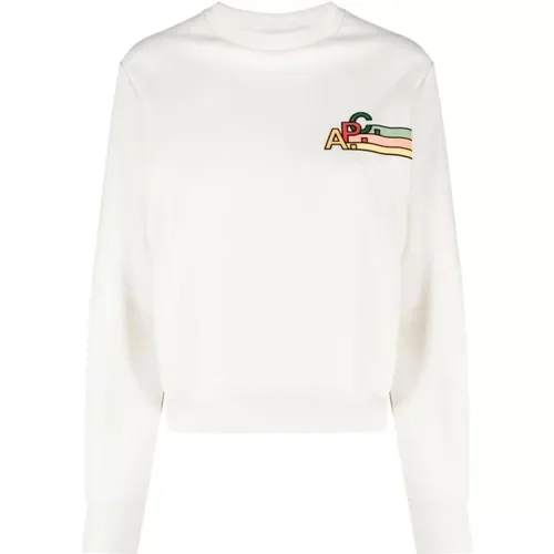 Weißer Fantasie-Sweatshirt mit Druck , Damen, Größe: M - A.p.c. - Modalova