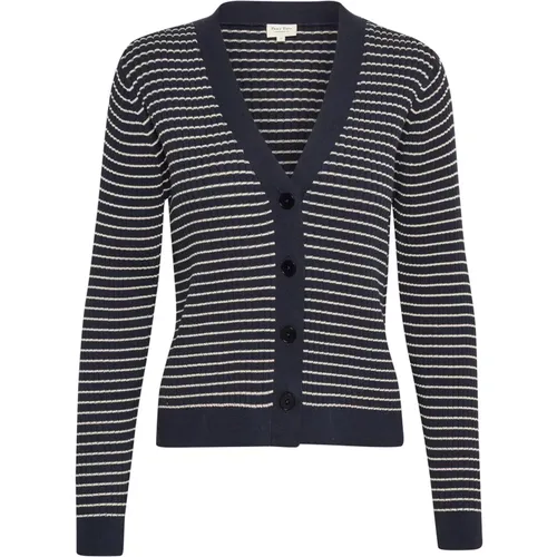 Striped Cardigan with Button Closure , female, Sizes: 2XL, XL, M - Part Two - Modalova