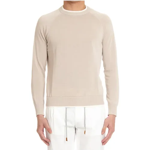 Sand Baumwoll Rundhals Pullover , Herren, Größe: L - Eleventy - Modalova