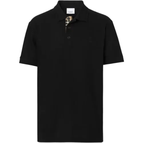 Kurzarm-Polo aus Baumwollpiqué mit Monogramm-Logo , Herren, Größe: L - Burberry - Modalova