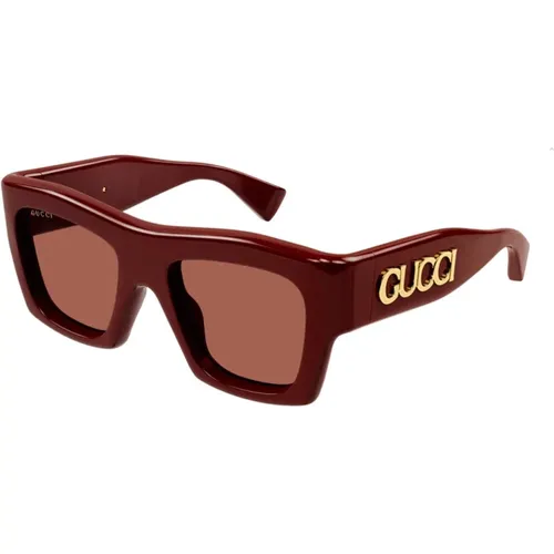 Quadratische Sonnenbrille Lido-Kollektion , Damen, Größe: 52 MM - Gucci - Modalova