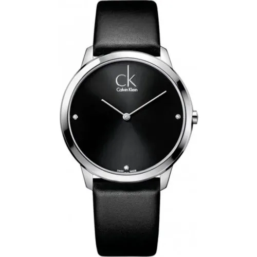Minimal Quartz Watch with Dial and Leather Strap , female, Sizes: ONE SIZE - Calvin Klein - Modalova