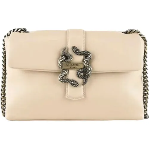 Rechteckige Handtasche mit Goldschlangen , Damen, Größe: ONE Size - Just Cavalli - Modalova