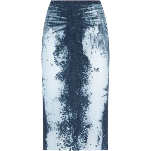 Metallic Knit Midi Skirt , female, Sizes: S, XS, M - Diesel - Modalova