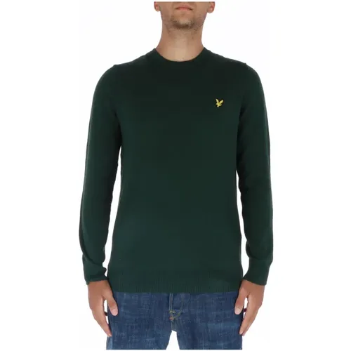 Grüner Strickpullover mit langen Ärmeln und Muster , Herren, Größe: L - Lyle & Scott - Modalova