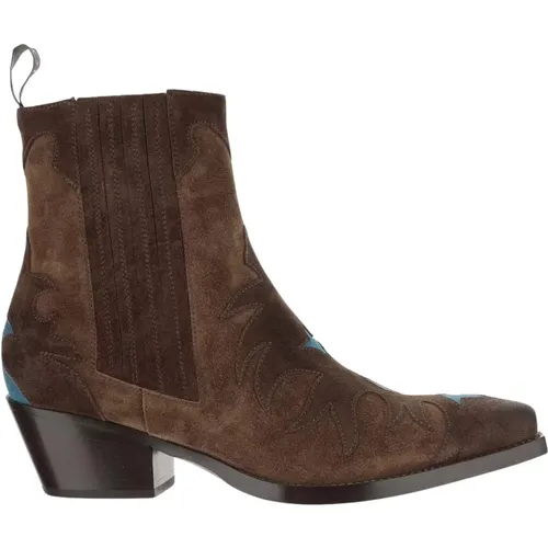 Suede Boots with Block Heel , female, Sizes: 4 1/2 UK, 4 UK - Sartore - Modalova