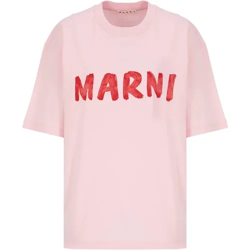 Rosa Baumwoll T-shirts und Polos für Frauen , Damen, Größe: S - Marni - Modalova