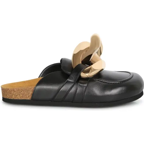 Leather Clog Sandals with Metal Insert , female, Sizes: 3 UK, 2 UK - JW Anderson - Modalova