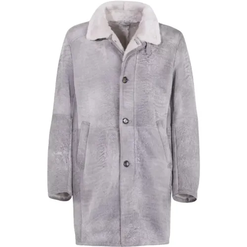 Soft Merinillo Suede Shearling Coat , male, Sizes: 5XL, 2XL - Gimo's - Modalova
